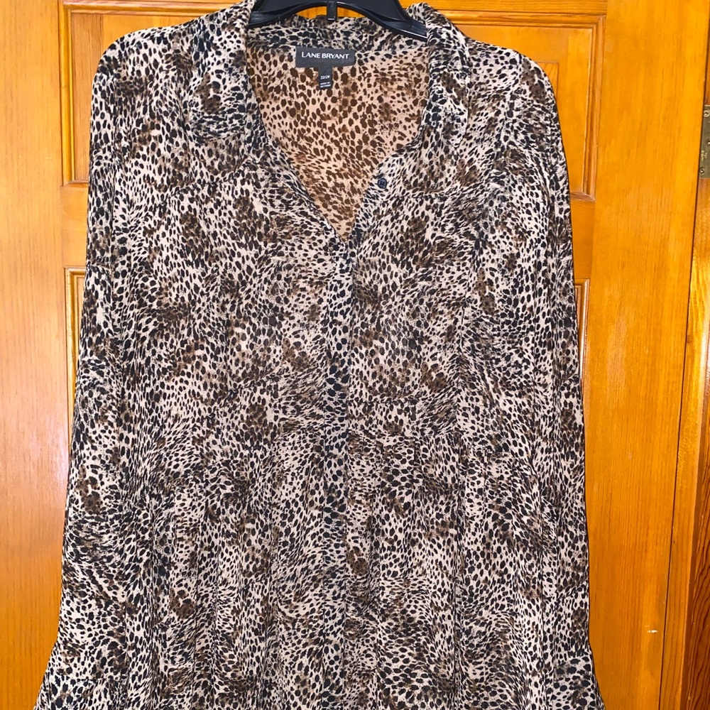 Lane Bryant Sheer Animal Print Top 22/24